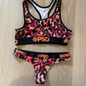 PSD Red and Orange Camo Lingerie Set